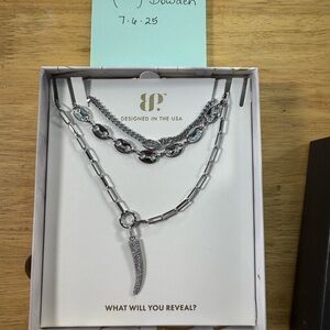 BP Silver Multi-Layer Necklace Set